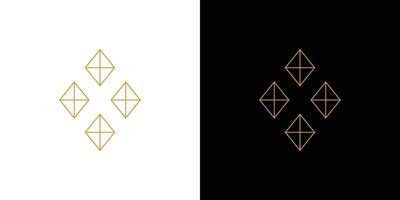 moderno y lujoso diamante X logo diseño vector