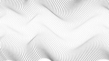 Abstract wave dot halftone background with wavy surface made of gray dots on white vector