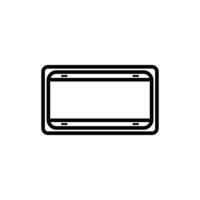 blank license plate icon vector design templates