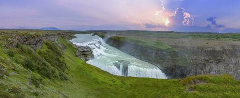 Reykjavik, tour to scenic Gullfoss Falls, a part of Iceland Golden Circle travel destination photo