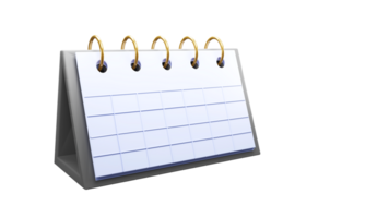 3d Rendern von leer Kalender, realistisch Schreibtisch Kalender png