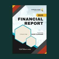 company annual financial report design template vector
