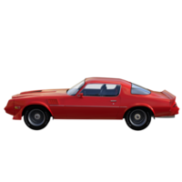 red muscle car isolated 3d png