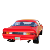 red muscle car isolated 3d png