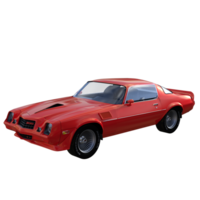 red muscle car isolated 3d png