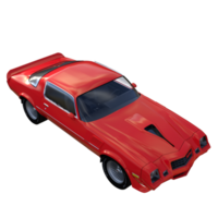 red muscle car isolated 3d png