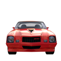 red muscle car isolated 3d png