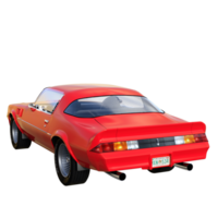 red muscle car isolated 3d png