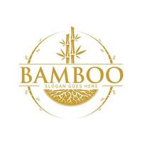 bambú logo modelo vector Arte en blanco antecedentes