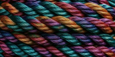 Colorful rope texture background. Backdrop made with ropes, Generative AI photo