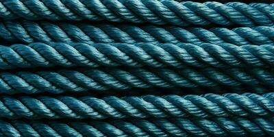 Blue rope texture background. Backdrop made with ropes. Generative AI photo