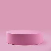 Product display. Abstract geometry shape pink color podium on pink color background for product. 3D rendering. Minimal concept. Generative AI photo