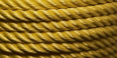 Yellow rope texture background. Backdrop made with ropes. Generative AI photo