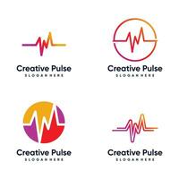 Pulse design element icon vector with modern creative concept