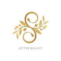 Letter S logo design vector with nature beauty element concept