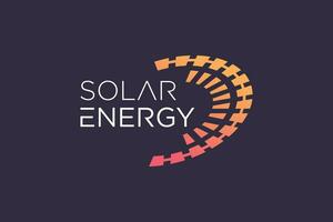 Solar panel logo design vector with technology element concept