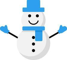 Snowman icon vector for winter event. Snowman with hat and scarf in cold season. Snowman design as an icon, symbol, winter or Christmas decoration