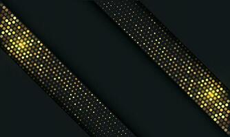 Abstract gold light glitter slash black shadow geometric on grey design modern luxury futuristic background vector