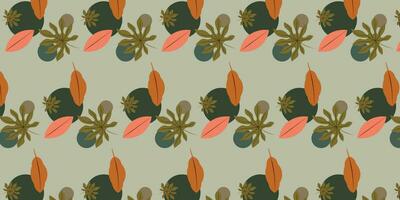 The background design with leaf patterns is suitable for the autumn theme. vector