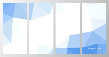 set of brochure with abstract blue and white background vector