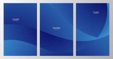 set of cover with abstract blue background vector