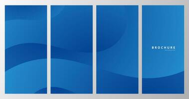 set of brochures with abstract blue background vector