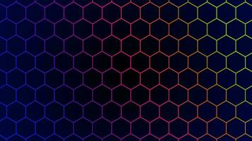 abstract hexagon colorful with dark background vector