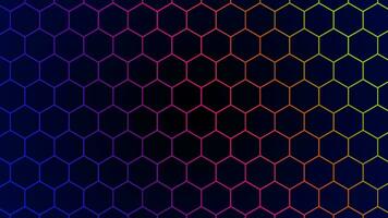 abstract hexagon colorful with dark background vector