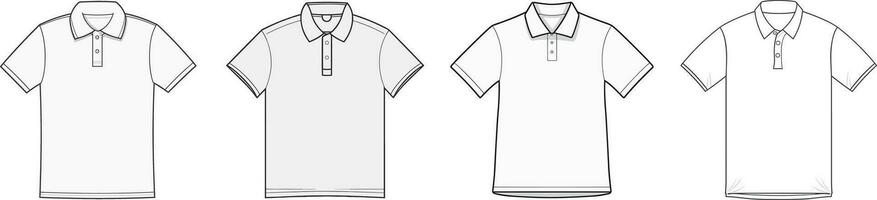 template shirt mockup, vector illustration flat design outline, isolated, white background