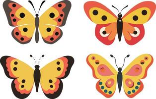 Butterfly, white background , isolated , illustration minimal clipart vector style