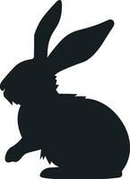 rabbit running silhouette vector