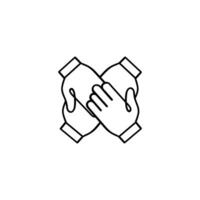 Team Hands Line Style Icon Design vector