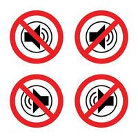 Stop volume, no loud sign, do not make noise prohibition, do not allow sound, forbidden sound sign vector. vector