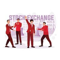 Successful entrepreneurs. Investment Finance Banking Stock Exchange. Investment And Stock Scene concept. Trend Modern vector flat illustration