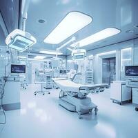 equipment and medical devices in modern operating room. AI Generative photo