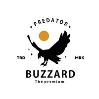 vintage retro hipster buzzard logo vector outline silhouette art icon