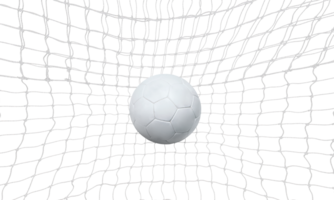 Fußball Ball im Netz isoliert png transparent