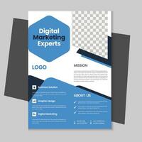 Free geometric vector shape and clean a4 flyer borchure template design, Corporate business flyer, Brochure design with mockup