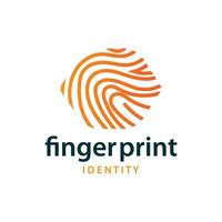 Premium Fingerprint Logo, Human Identity Design Simple Line Model Template Illustration vector