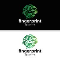 Premium Fingerprint Logo, Human Identity Design Simple Line Model Template Illustration vector
