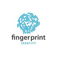 Premium Fingerprint Logo, Human Identity Design Simple Line Model Template Illustration vector