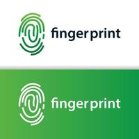 Premium Fingerprint Logo, Human Identity Design Simple Line Model Template Illustration vector