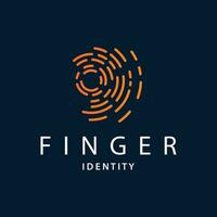 Premium Fingerprint Logo, Human Identity Design Simple Line Model Template Illustration vector