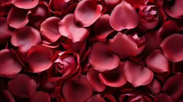 rojo hermosa apasionado Fresco Rosa pétalos, amor romántico San Valentín día flores textura antecedentes foto