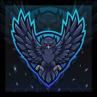 Raven Crow mascot. e sport logo design vector