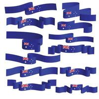 australia ribbon flag vector element bundle set