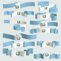 guatemala flag ribbon vector template set