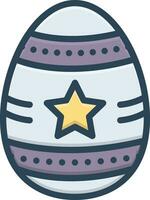 color icono para Pascua de Resurrección huevo vector