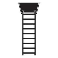 Silhouette of the Stairs to the attic, vector isolated illustration in the doodle style