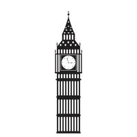 London's landmark Big Ben, the big clock. Vector illustration in black tones vector silhouette illustration of the sights of London, England.